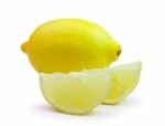 Lemon On White Background Stock Photo