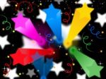 Stars Streamers Background Means Celestial Colors And Party
 Stock Photo