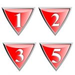 Number Icon Diamond Red Metal Stock Photo