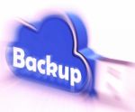 Backup Cloud Usb Drive Means Data Storage Or Safe Copy Stock Photo