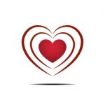 Heart Love Flat Design Icon  Illustration Stock Photo