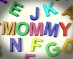 Mommy Written In Kids Letters Stock Photo