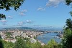 View Of The River Danube In Budapest Stock Photo