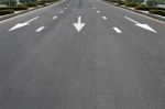 Traffic Symbol On Surface Road Stock Photo