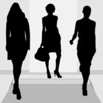 Silhouette Girls Stock Photo