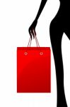 Lady With Shopping Bag Stock Photo