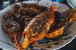 Fried Prawns Stock Photo