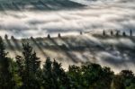 Sunrise Over Val D'orcia Stock Photo