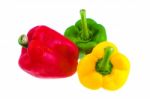 Bell Peppers Isolated On White Background Stock Photo