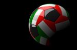 Italy Flag Soccer Ball Isolated Dark Background Stock Photo