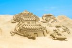 Busan, South Korea - June 1: Sand Sculptures At The Busan Sand Festival On June 1, 2015 In Busan, South Korea Stock Photo