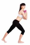 Woman Doing Exercise Stock Photo