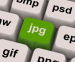 JPG on computer keyboard Stock Photo