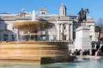 View Of Trafalgar Square In London Stock Photo