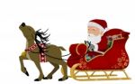 Santa On Sleigh Stock Photo