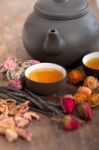 Chinese Style Herbal Floral Tea Stock Photo