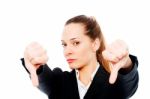 Businesswoman With Thumb Down Stock Photo