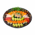 Take Away Sushi Express On Plastic Tray Stock Photo