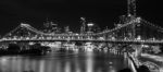 Story Bridge In Brisbane. Black And White Stock Photo