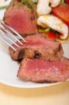 Beef Filet Mignon Grilled With Vegetables Stock Photo