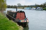 Canal Boat On The River Thames Stock Photo