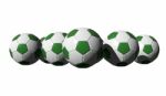 3d Rendered Green Soccer Balls Stock Photo