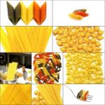 Various Type Of Italian Pasta Collage Stock Photo