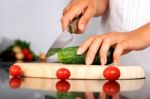 Chopping Food Ingredients Stock Photo