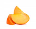 Slice Of Persimmon Isolated Stock Photo