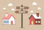 Property Buy And Rent Signs Stock Photo