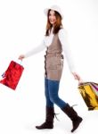 Young Woman Enjoyed Shopping Stock Photo