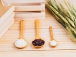 Two Types Of Milled Rice As Raw Ingredient Stock Photo