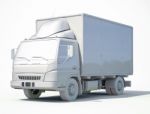 3d White Delivery Truck Icon Stock Photo