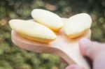 Hand On Serving Thai Traditional York Cookies Stock Photo