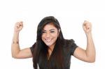 Woman Celebrating Success Stock Photo