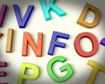 Info Written In Kids Letters Stock Photo