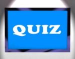 Quiz Screen Means Test Quizzes Or Questioning Online
 Stock Photo