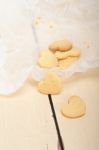 Heart Shaped Shortbread Valentine Cookies Stock Photo