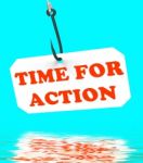 Time For Action On Hook Displays Encouragement And Great Inspira Stock Photo