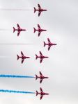 Red Arrows Display Team 50th Anniversary At Biggin Hill Airport Stock Photo