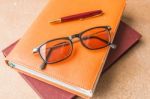 Glasses On The Book Stock Photo