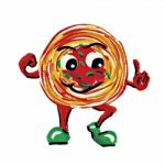 Painting Spaghetti Man Character Stock Photo