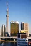 Tokyo Sky Tree Viewed From Asakusa Skyscraper, Tokyo, Japan Stock Photo