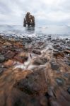 Hvitserkur On The Northern Of Iceland Stock Photo