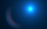 Blue Digital Lens Flare In Black Background Horizontal Frame War Stock Photo