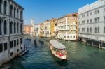 View Down The Grand Canal In Venice Stock Photo