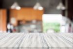 Abstract Blur Coffee Shop With White Table Top Stock Photo