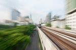 Train Approaching At Speed Stock Photo