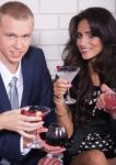 Couple On Date In Bar Stock Photo