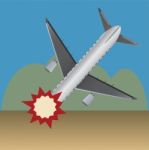 Passenger Air Plane Crash  Illustration Stock Photo